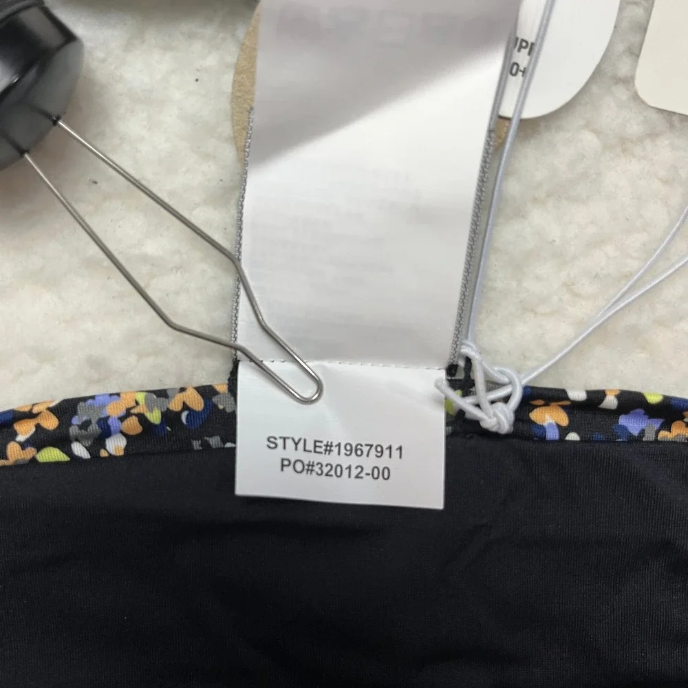 Prana Bikini Bottom Womens XL Black‎ La Plata Bottom Black Petals Floral 1967911